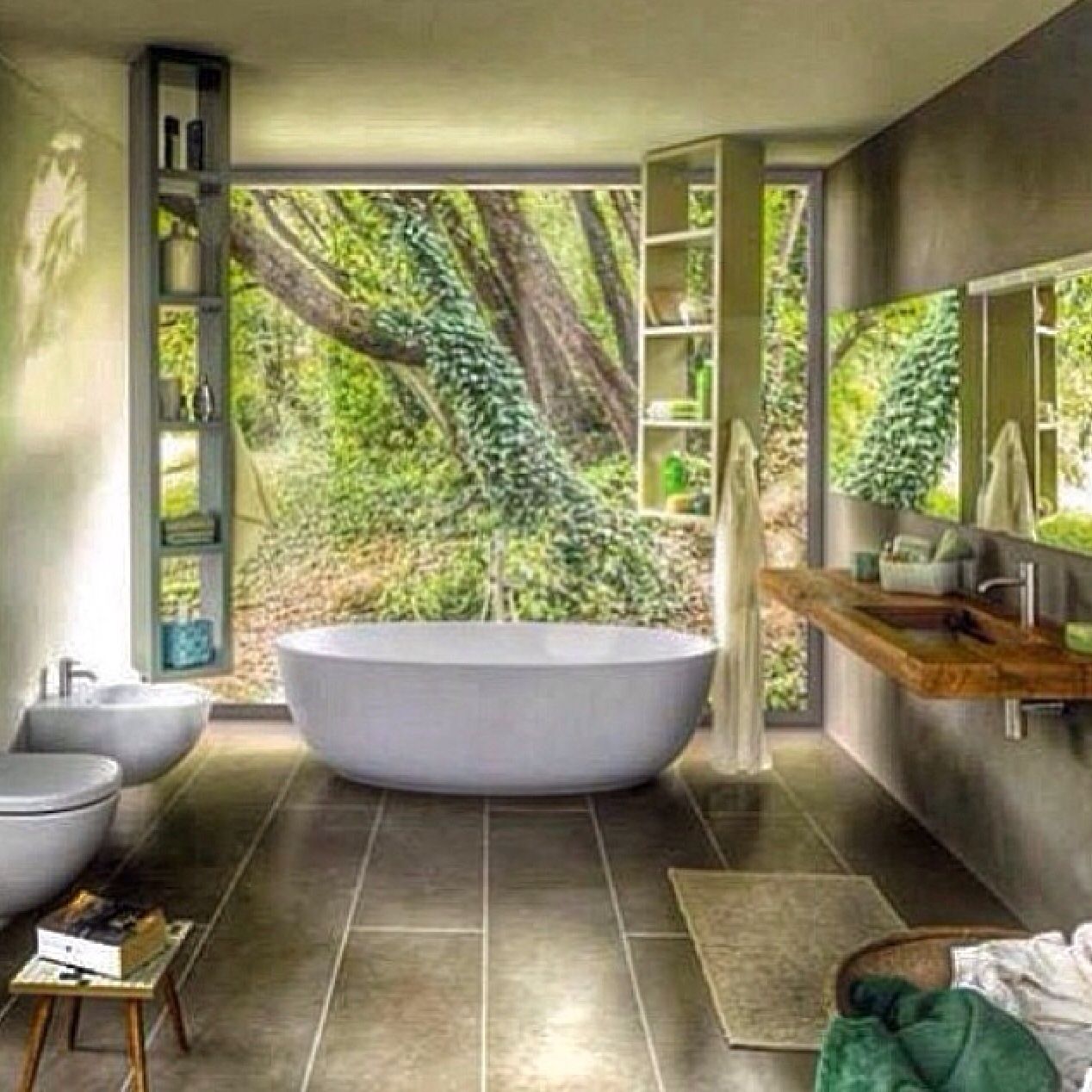 How to make a shower niche look like a rainforest