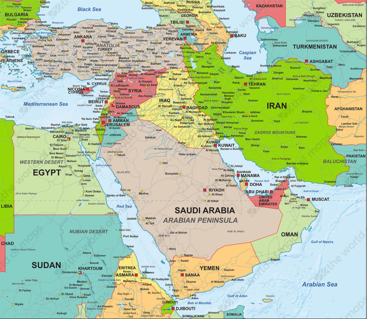 Map of the Middle East: A Tapestry of History, Culture, and Conflict