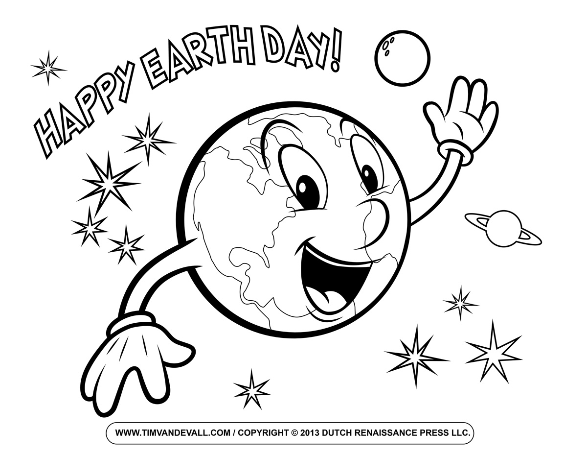 Earth day coloring page