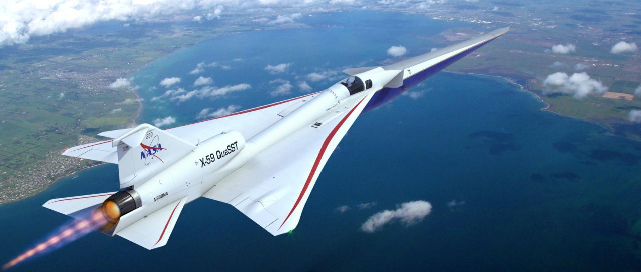 What is the top speed for the x-59 quesst aircraft?