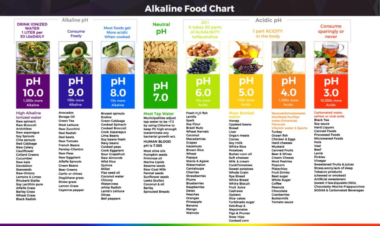 Alkaline foods and drinks