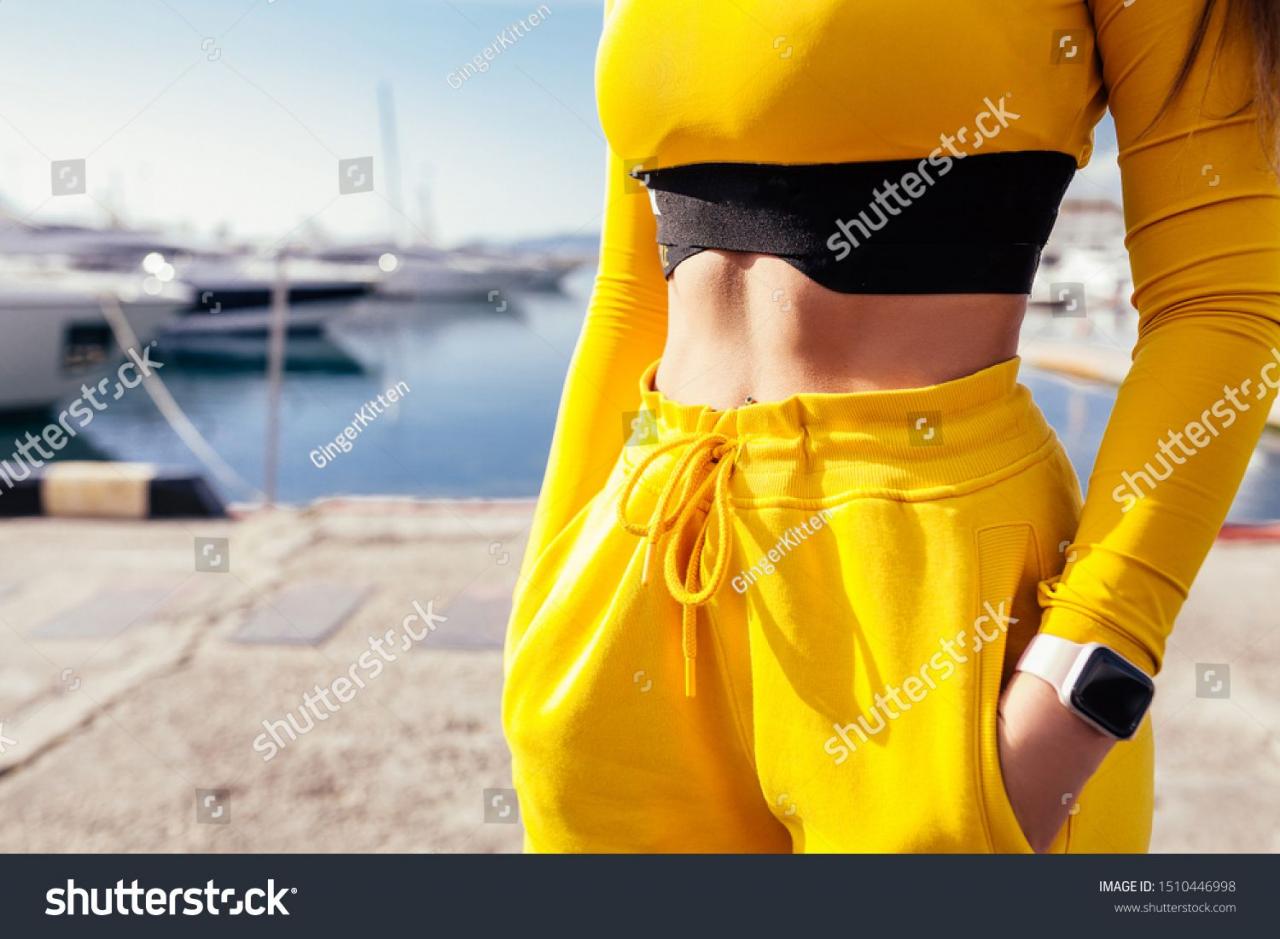Yellow workout clothes