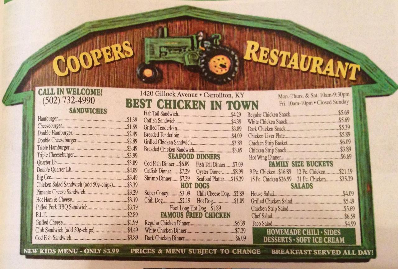 Coopers Food and Drink Menu: A Culinary Symphony of Flavors