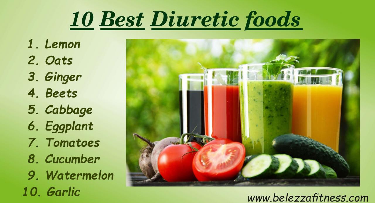 Diuretic foods and drinks