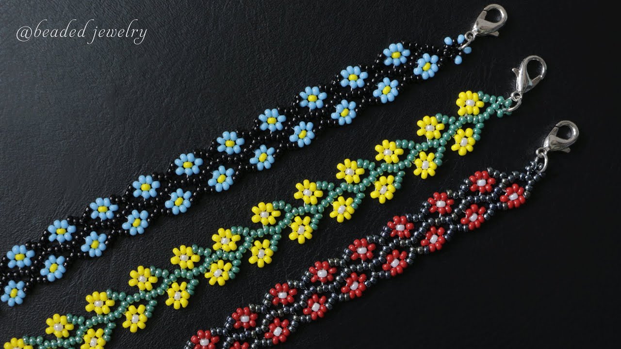 Daisy chain bracelet tutorial simple beaded flower patterns