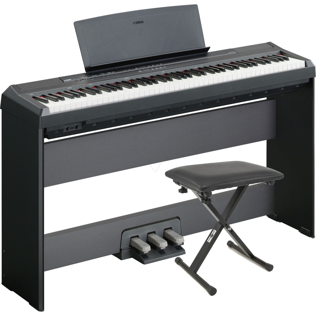 Yamaha p 45lxb digital piano with stand and bench black