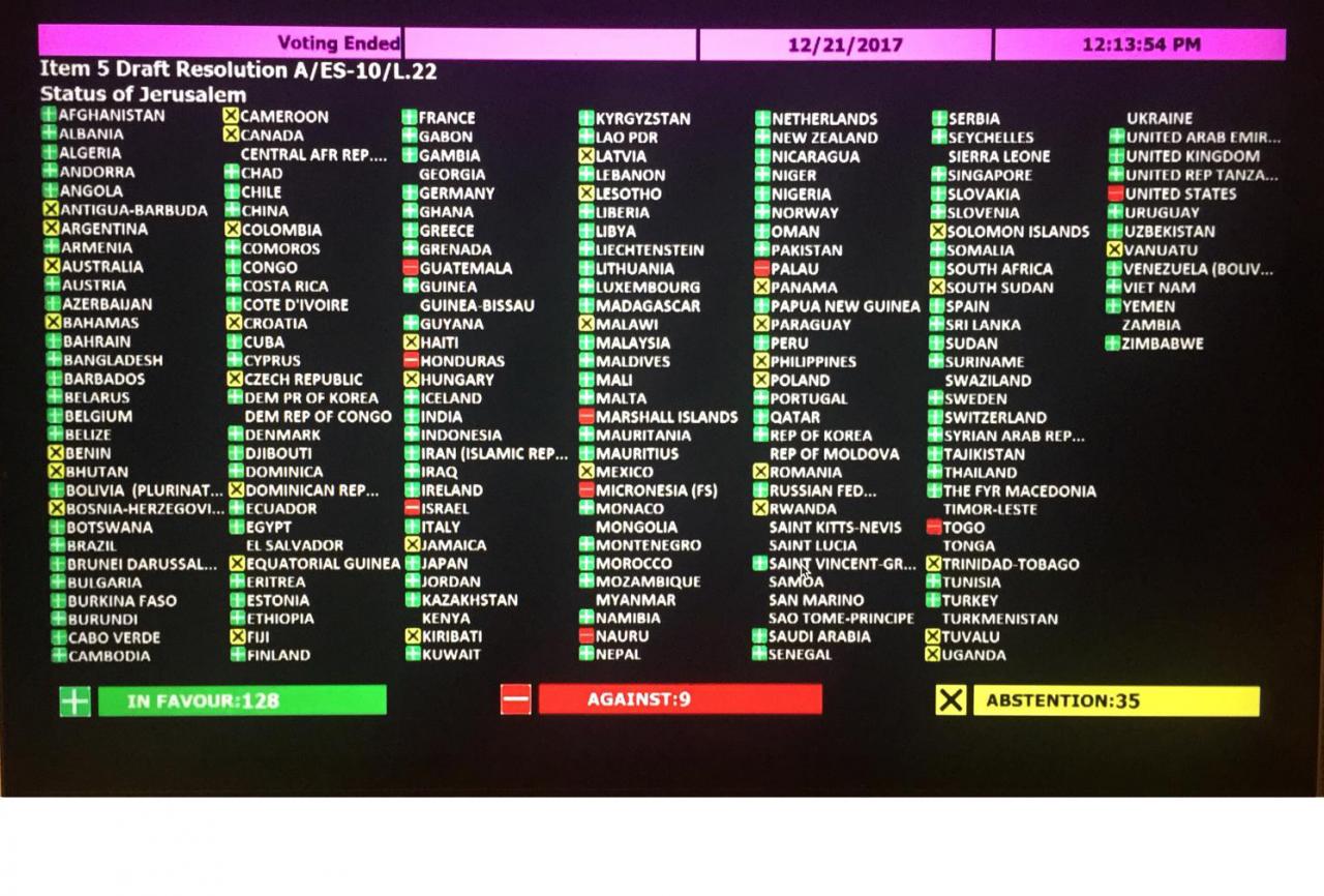 UN Vote on Palestine CountrybyCountry Results and Implications The