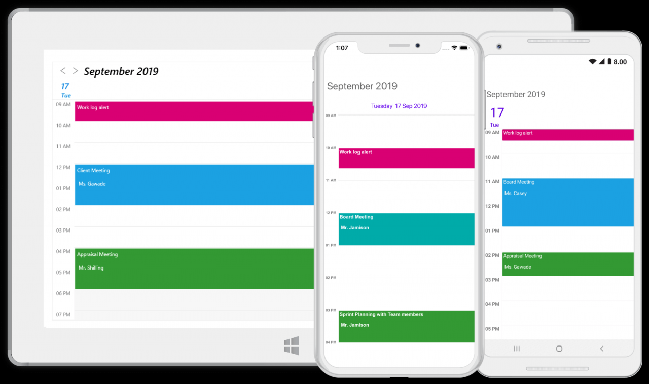 Xamarin forms event on current time